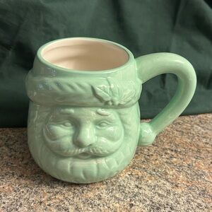 Sleigh Bell Bistro Mint Green 20 oz. 3D Santa Face Mug